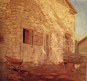 Old Stone and barn, Grant Wood